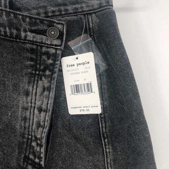 Free People Parker Skirt NEW Black Size 24 - Picture 4 of 7